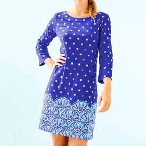 LILLY PULITZER
Bay Dress In Blue Grotto Squeeze The Juice Engineered Dress XS